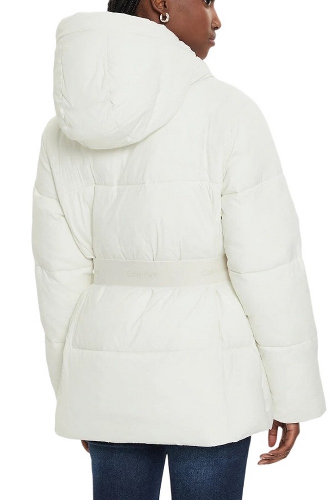 CALVIN KLEIN JEANS LOGO BELT SHORT PUFFER ΜΠΟΥΦΑΝ ΓΥΝΑΙΚΕΙΟ IVORY