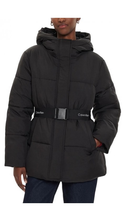 CALVIN KLEIN JEANS LOGO BELT SHORT PUFFER ΜΠΟΥΦΑΝ ΓΥΝΑΙΚΕΙΟ BLACK