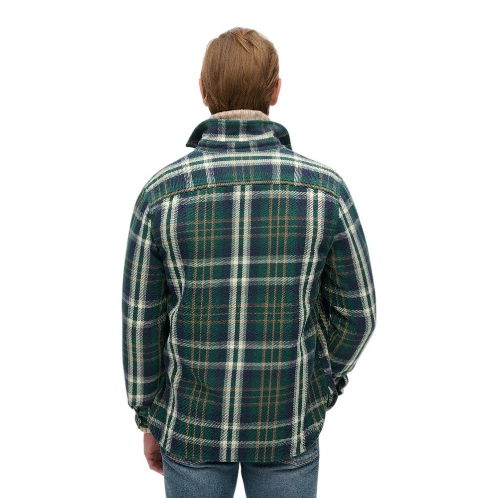 SUPERDRY D3 MRCH MERCHANT HEAVY CHECKED SHIRT ΠΟΥΚΑΜΙΣΟ ΑΝΔΡΙΚΟ GREEN