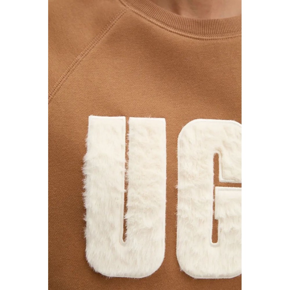 UGG MADELINE FUZZY LOGO CREWNECK ΜΠΛΟΥΖΑ ΦΟΥΤΕΡ ΓΥΝΑΙΚΕΙΑ CAMEL