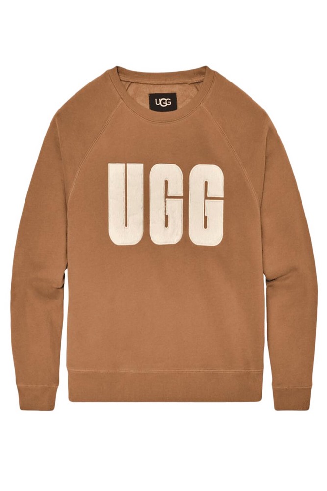 UGG MADELINE FUZZY LOGO CREWNECK ΜΠΛΟΥΖΑ ΦΟΥΤΕΡ ΓΥΝΑΙΚΕΙΑ CAMEL