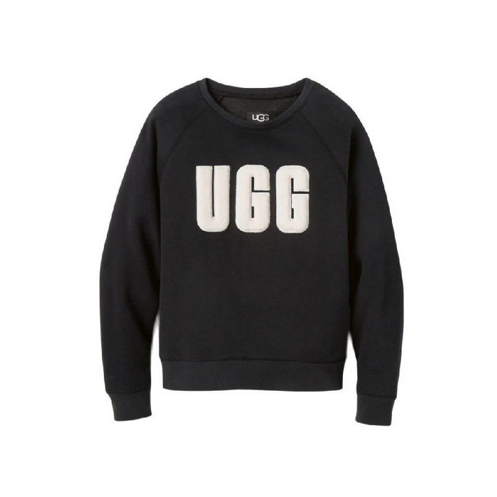 UGG MADELINE FUZZY LOGO CREWNECK ΜΠΛΟΥΖΑ ΦΟΥΤΕΡ ΓΥΝΑΙΚΕΙΑ BLACK