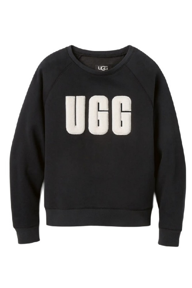 UGG MADELINE FUZZY LOGO CREWNECK ΜΠΛΟΥΖΑ ΦΟΥΤΕΡ ΓΥΝΑΙΚΕΙΑ BLACK