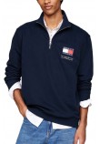 TOMMY JEANS REG ENTRY HALF ZIP ΜΠΛΟΥΖΑ ΦΟΥΤΕΡ ΑΝΔΡΙΚΗ DARK NAVY