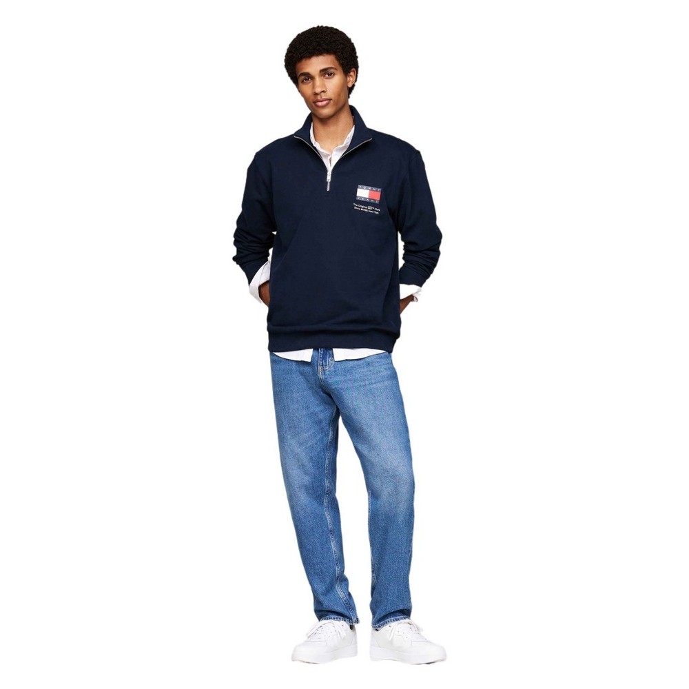 TOMMY JEANS REG ENTRY HALF ZIP ΜΠΛΟΥΖΑ ΦΟΥΤΕΡ ΑΝΔΡΙΚΗ DARK NAVY