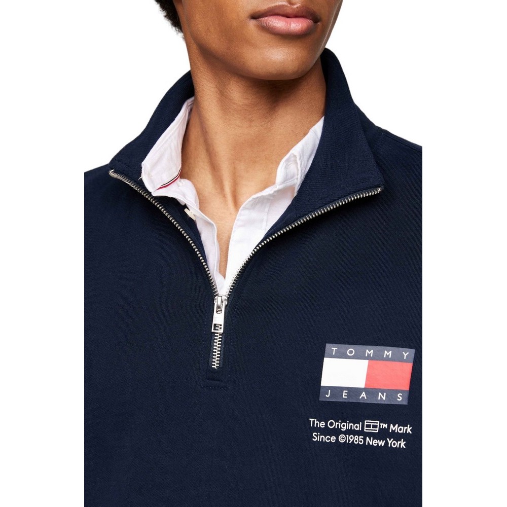 TOMMY JEANS REG ENTRY HALF ZIP ΜΠΛΟΥΖΑ ΦΟΥΤΕΡ ΑΝΔΡΙΚΗ DARK NAVY