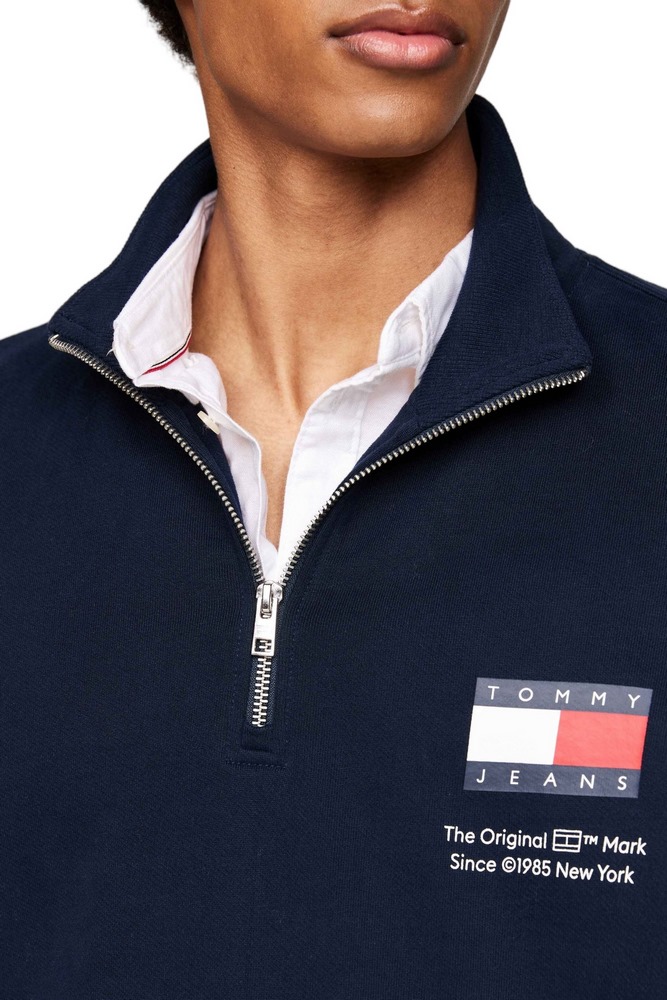 TOMMY JEANS REG ENTRY HALF ZIP ΜΠΛΟΥΖΑ ΦΟΥΤΕΡ ΑΝΔΡΙΚΗ DARK NAVY