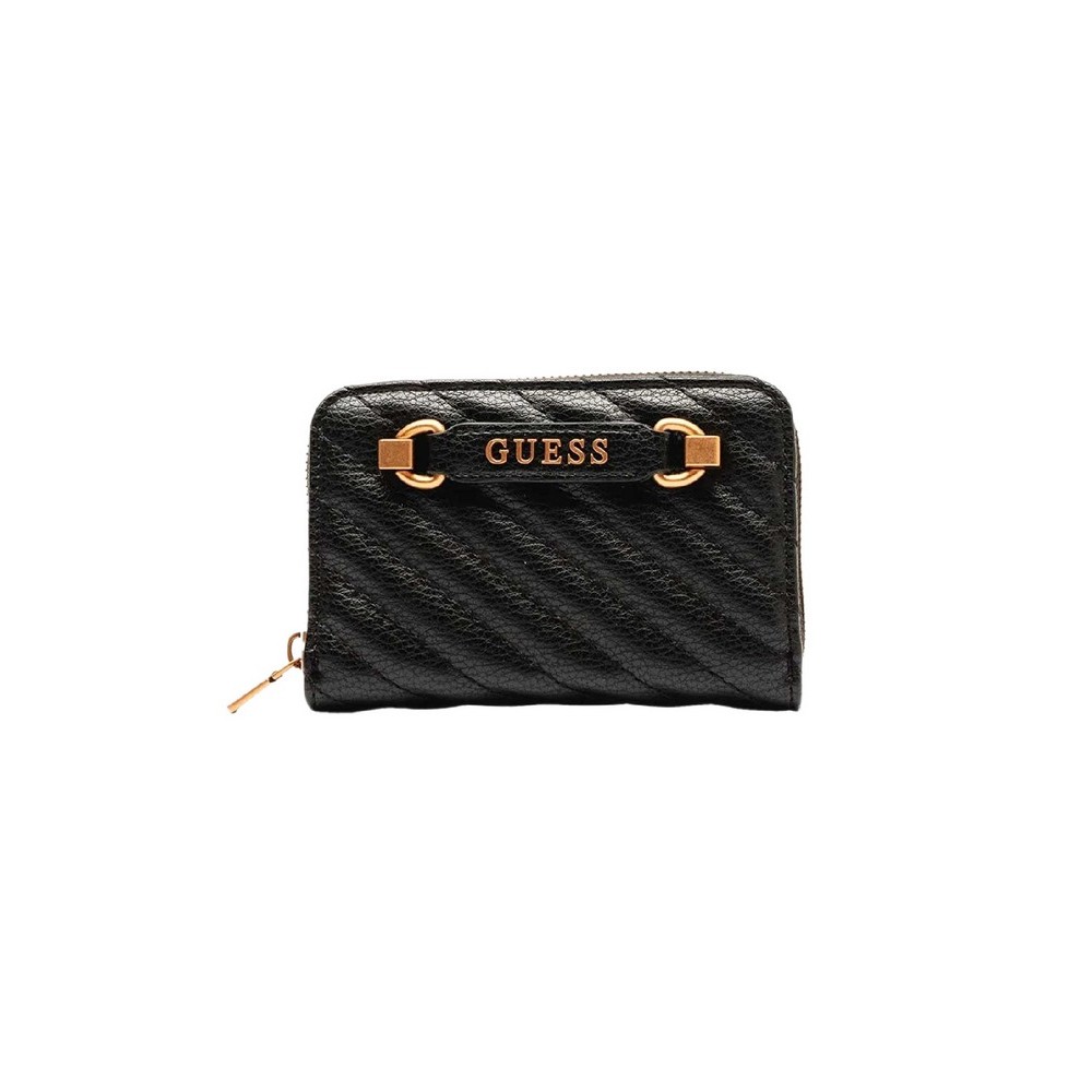 GUESS SELA SLG MEDIUM ZIP ΠΟΡΤΟΦΟΛΙ ΓΥΝΑΙΚΕΙΟ BLACK