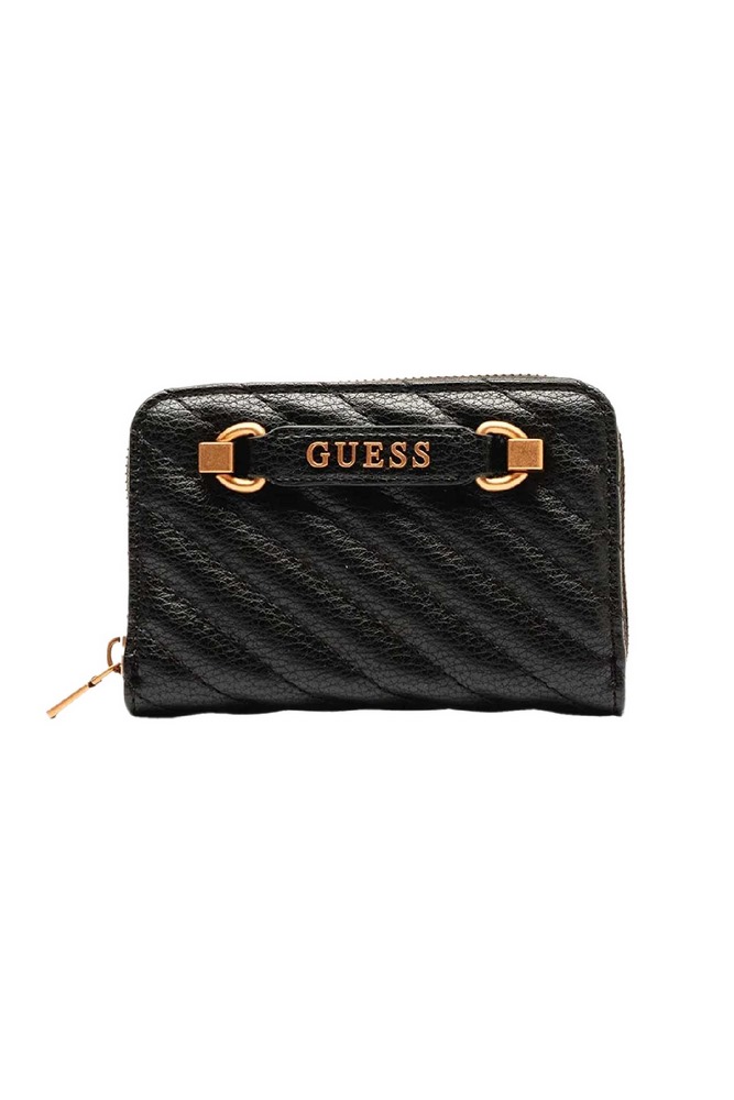 GUESS SELA SLG MEDIUM ZIP ΠΟΡΤΟΦΟΛΙ ΓΥΝΑΙΚΕΙΟ BLACK