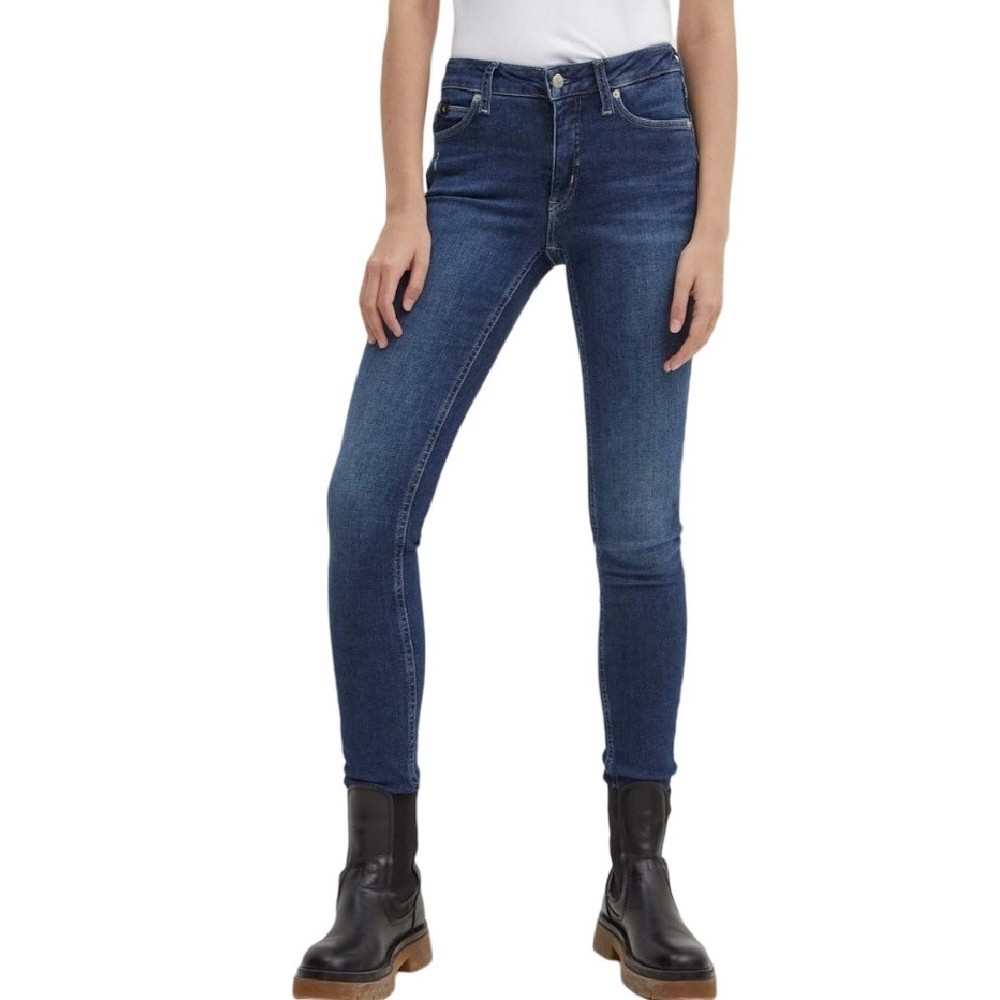 CALVIN KLEIN JEANS MID RISE SKINNY ΠΑΝΤΕΛΟΝΙ ΓΥΝΑΙΚΕΙΟ BLUΕ DENIM