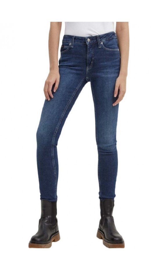 CALVIN KLEIN JEANS MID RISE SKINNY ΠΑΝΤΕΛΟΝΙ ΓΥΝΑΙΚΕΙΟ BLUΕ DENIM