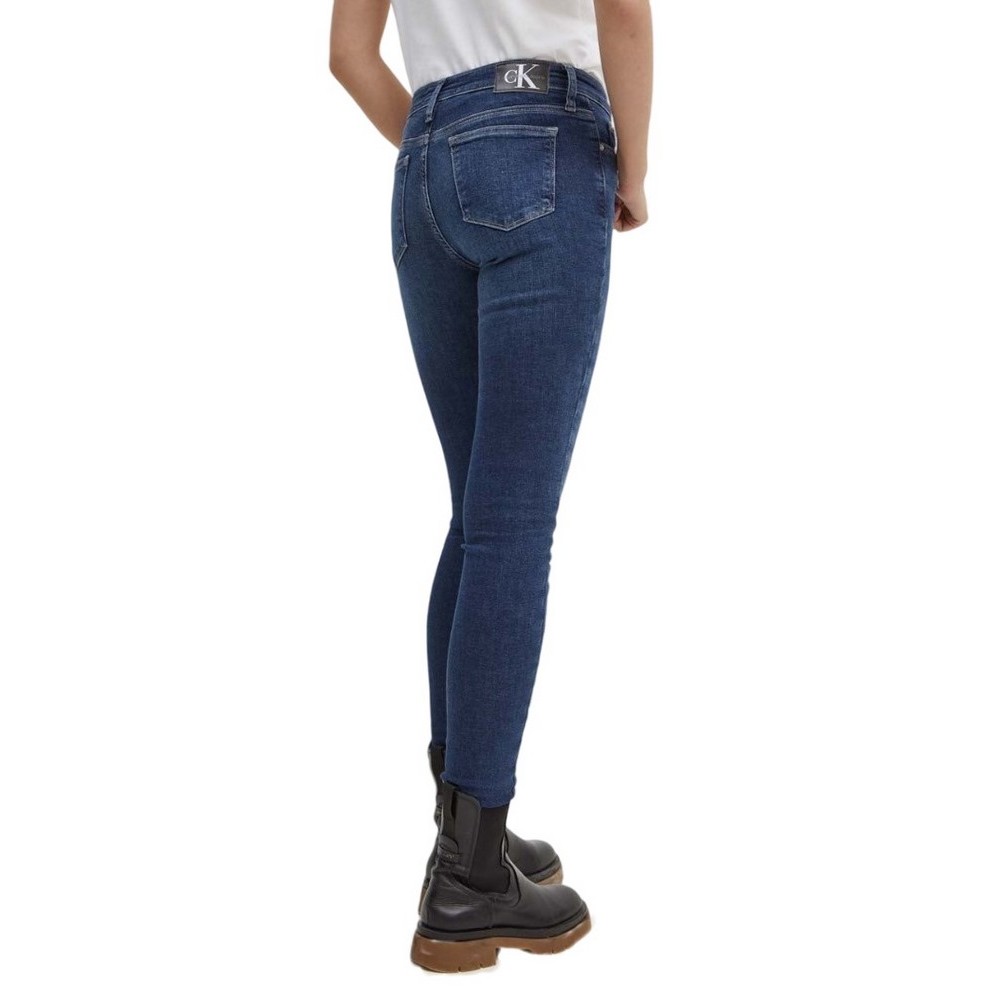 CALVIN KLEIN JEANS MID RISE SKINNY ΠΑΝΤΕΛΟΝΙ ΓΥΝΑΙΚΕΙΟ BLUΕ DENIM