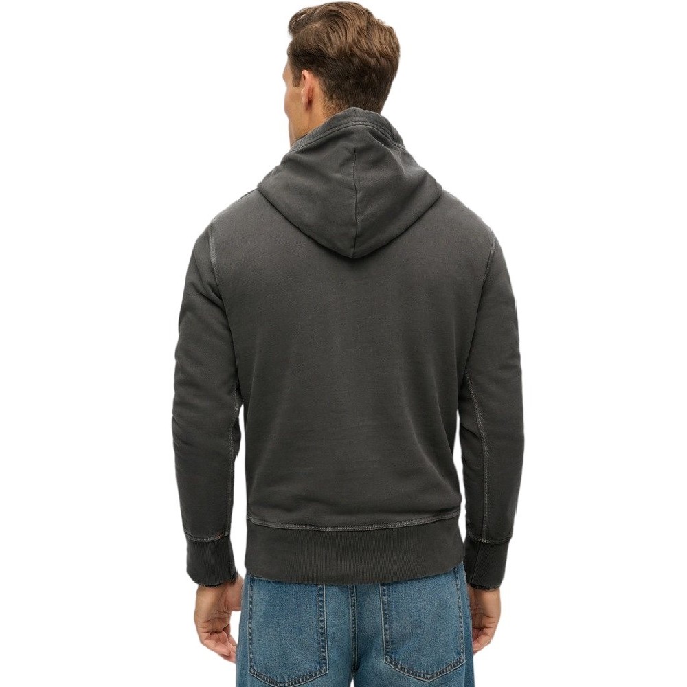 SUPERDRY D2 OVIN CONTRAST STITCH RELAXED HOODIE ΦΟΥΤΕΡ ΜΠΛΟΥΖΑ ΑΝΔΡΙΚΗ WASHED BLACK