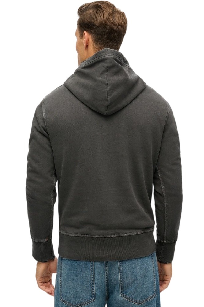 SUPERDRY D2 OVIN CONTRAST STITCH RELAXED HOODIE ΦΟΥΤΕΡ ΜΠΛΟΥΖΑ ΑΝΔΡΙΚΗ WASHED BLACK