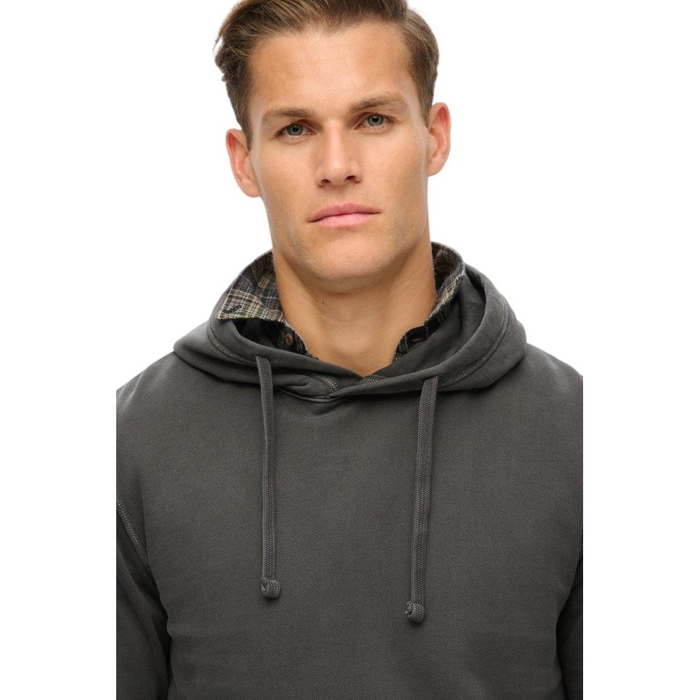 SUPERDRY D2 OVIN CONTRAST STITCH RELAXED HOODIE ΦΟΥΤΕΡ ΜΠΛΟΥΖΑ ΑΝΔΡΙΚΗ WASHED BLACK