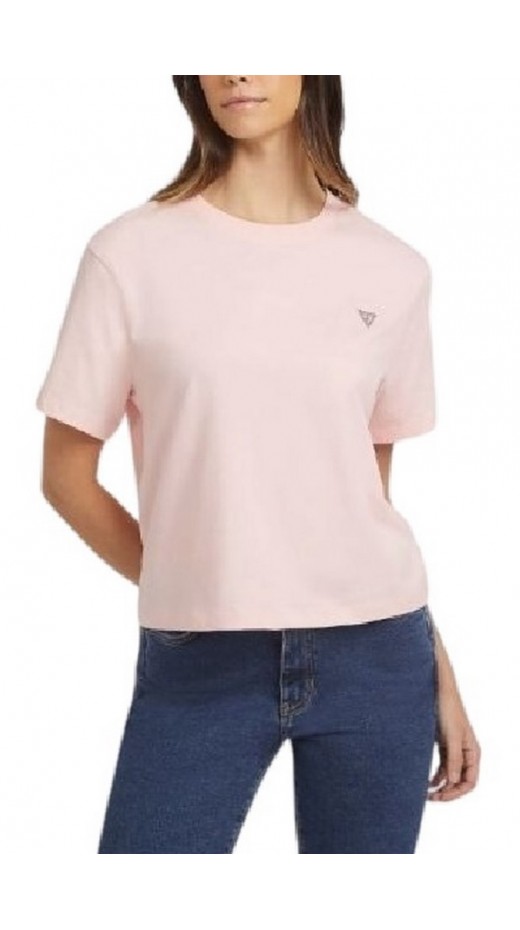 GUESS JEANS SS CN REG MINI TRIANGLE TEE T-SHIRT ΜΠΛΟΥΖΑ ΓΥΝΑΙΚΕΙΑ PINK