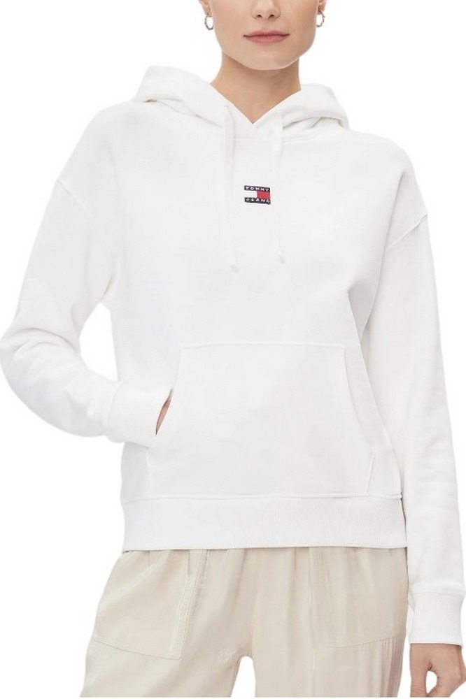 TOMMY JEANS BXY BADGE HOODIE ΦΟΥΤΕΡ ΓΥΝΑΙΚΕΙΟ WHITE