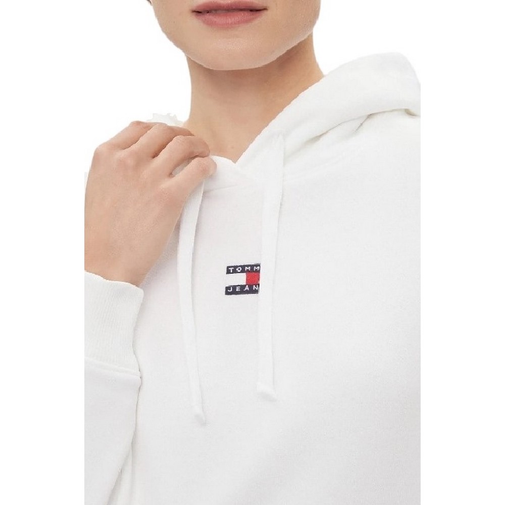 TOMMY JEANS BXY BADGE HOODIE ΦΟΥΤΕΡ ΓΥΝΑΙΚΕΙΟ WHITE