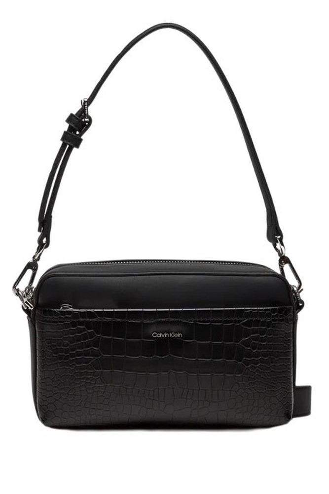 CALVIN KLEIN MUST CONV CAMERA BAG_CROCO ΤΣΑΝΤΑ ΓΥΝΑΙΚΕΙΑ BLACK