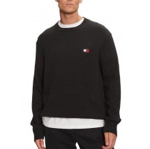 TOMMY JEANS  REG BADGE SWEATER ΜΠΛΟΥΖΑ ΠΛΕΚΤΗ ΑΝΔΡΙΚΗ BLACK