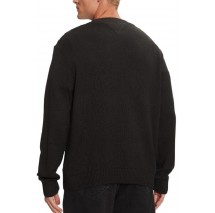 TOMMY JEANS  REG BADGE SWEATER ΜΠΛΟΥΖΑ ΠΛΕΚΤΗ ΑΝΔΡΙΚΗ BLACK