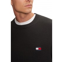 TOMMY JEANS  REG BADGE SWEATER ΜΠΛΟΥΖΑ ΠΛΕΚΤΗ ΑΝΔΡΙΚΗ BLACK