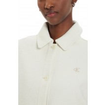 CALVIN KLEIN JEANS WAFFLE KNIT TRUCKER JACKET ΖΑΚΕΤΑ ΓΥΝΑΙΚΕΙΑ IVORY