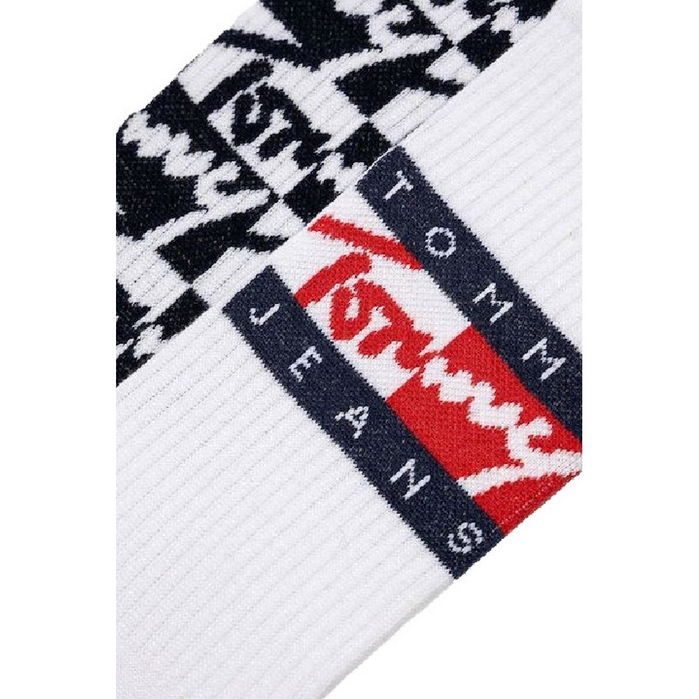 TOMMY JEANS UNI SOCK 2P TOMMY FLAG ΚΑΛΤΣΕΣ ΑΝΔΡΙΚΕΣ WHITE