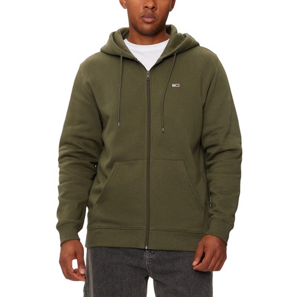 TOMMY JEANS REG S FLAG ZIP THRU ΖΑΚΕΤΑ ΦΟΥΤΕΡ ΑΝΔΡΙΚΗ GREEN