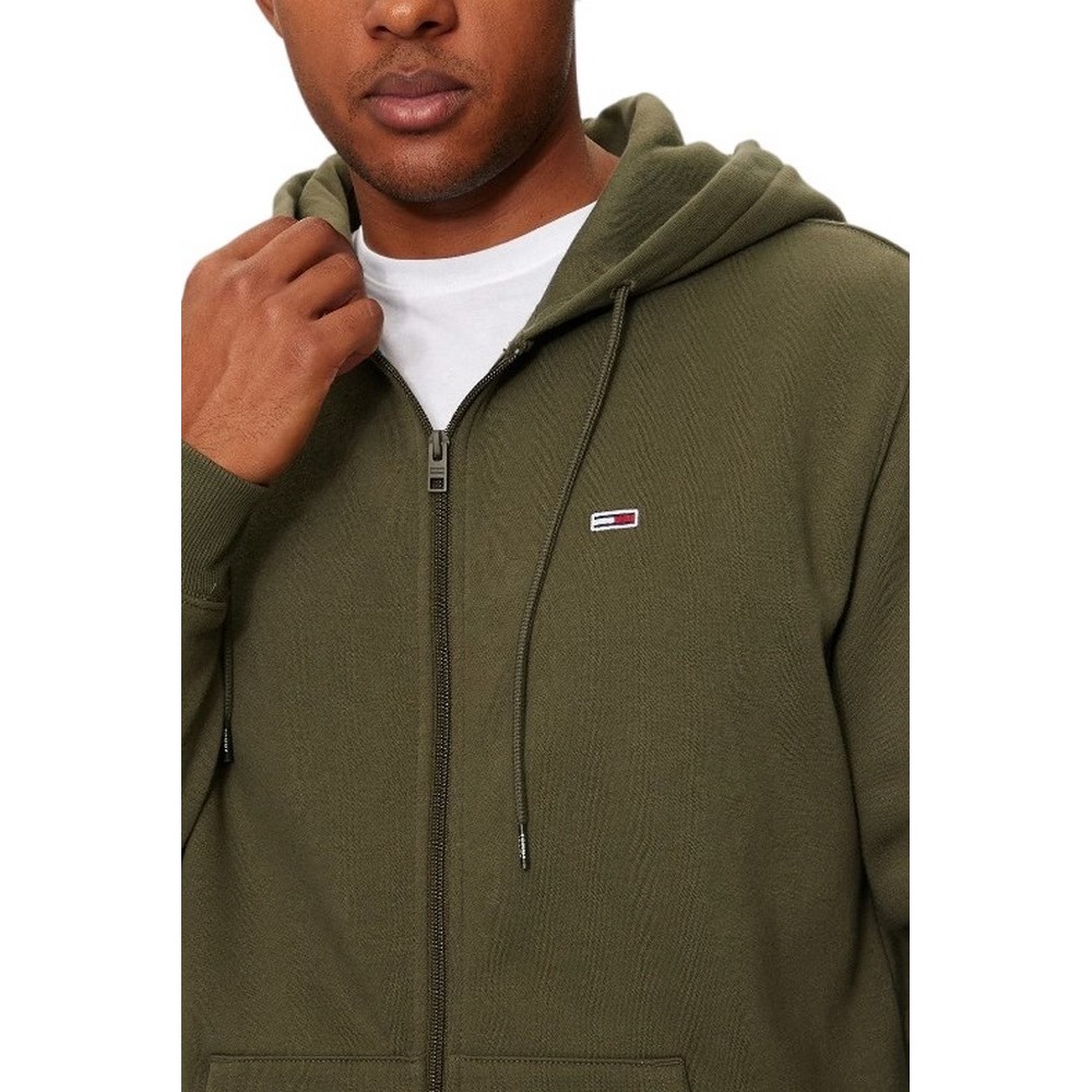 TOMMY JEANS REG S FLAG ZIP THRU ΖΑΚΕΤΑ ΦΟΥΤΕΡ ΑΝΔΡΙΚΗ GREEN