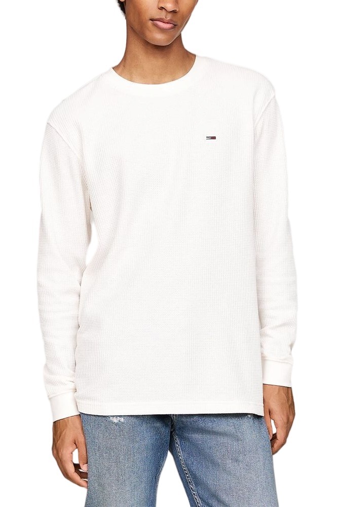 TOMMY JEANS REG WAFFLE L/S TEE ΜΠΛΟΥΖΑ ΑΝΔΡΙΚΗ WHITE