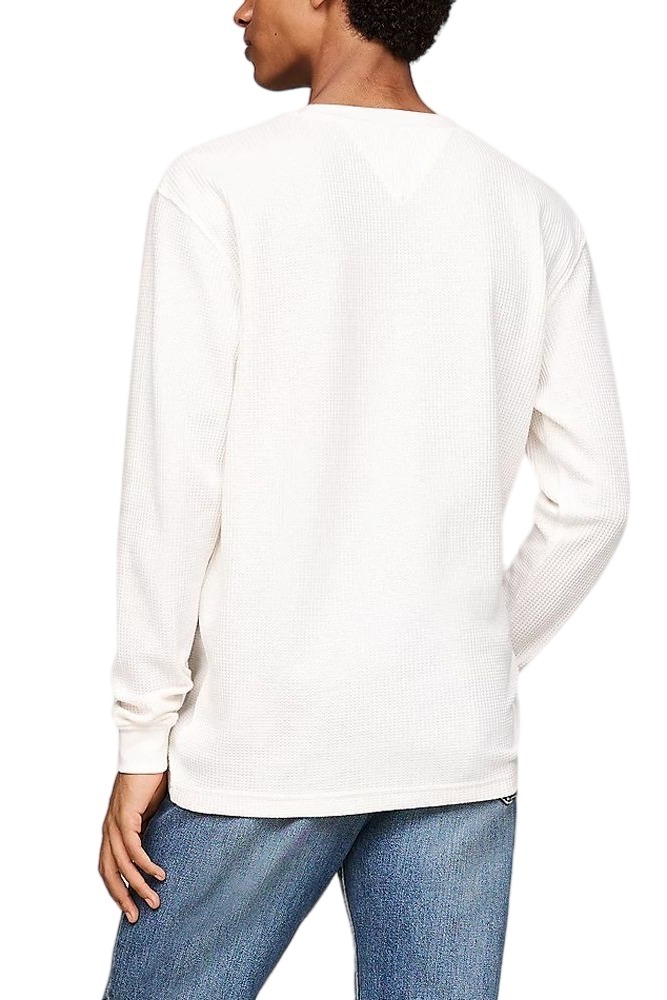 TOMMY JEANS REG WAFFLE L/S TEE ΜΠΛΟΥΖΑ ΑΝΔΡΙΚΗ WHITE