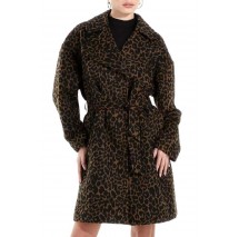 GUESS PATRIZIA BELTED COAT ΠΑΛΤΟ ΓΥΝΑΙΚΕΙΟ LEOPARD PRINT