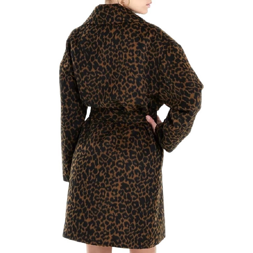 GUESS PATRIZIA BELTED COAT ΠΑΛΤΟ ΓΥΝΑΙΚΕΙΟ LEOPARD PRINT