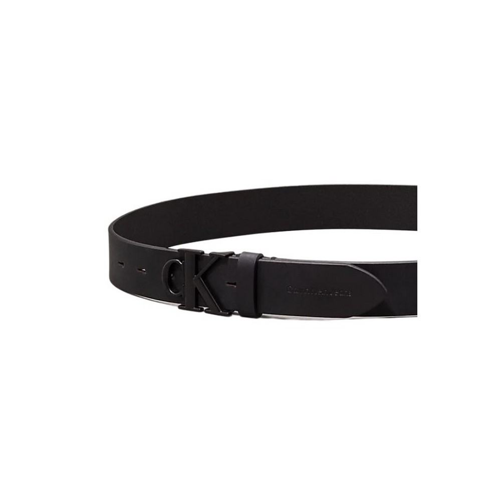 CALVIN KLEIN JEANS ROUND MONO PLAQUE LTHR BELT 35MM ΖΩΝΗ ΑΝΔΡΙΚΗ BLACK