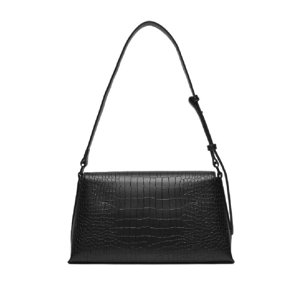 CALVIN KLEIN  DAILY SHOULDER BAG_CROCO ΤΣΑΝΤΑ ΓΥΝΑΙΚΕΙΑ BLACK