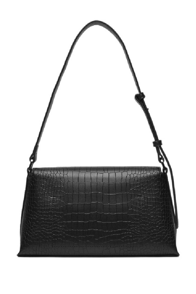 CALVIN KLEIN  DAILY SHOULDER BAG_CROCO ΤΣΑΝΤΑ ΓΥΝΑΙΚΕΙΑ BLACK