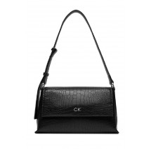 CALVIN KLEIN  DAILY SHOULDER BAG_CROCO ΤΣΑΝΤΑ ΓΥΝΑΙΚΕΙΑ BLACK