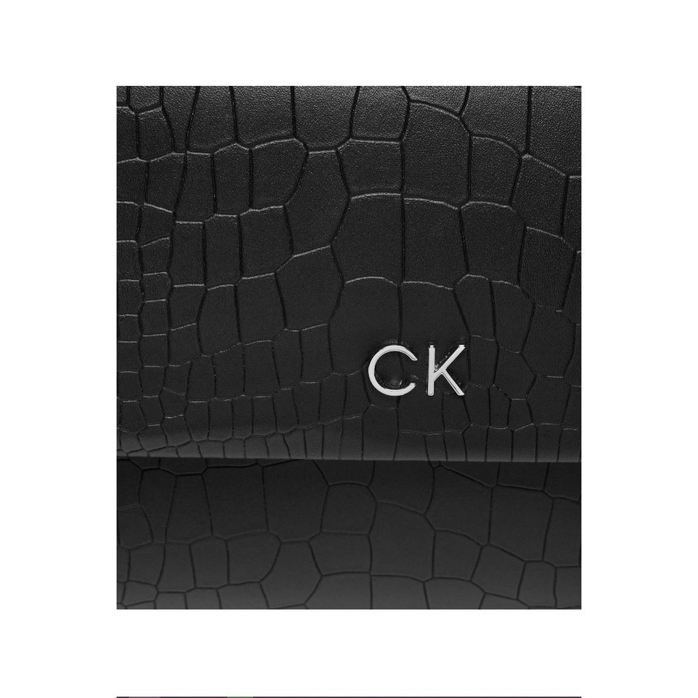 CALVIN KLEIN  DAILY SHOULDER BAG_CROCO ΤΣΑΝΤΑ ΓΥΝΑΙΚΕΙΑ BLACK