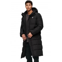 SUPERDRY D5 SDCD HOODED LONGLINE SPORTS PUFFER ΜΠΟΥΦΑΝ ΑΝΔΡΙΚΟ BLACK