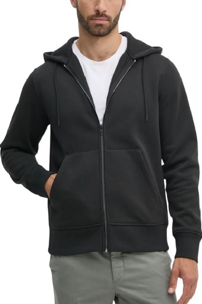 CALVIN KLEIN JEANS LOGO TAPE ZIP THROUGH HOODIE ΖΑΚΕΤΑ ΦΟΥΤΕΡ ΑΝΔΡΙΚΗ BLACK