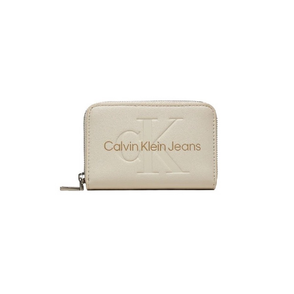 CALVIN KLEIN JEANS SCULPTED MED ZIP AROUND MONO ΠΟΡΤΟΦΟΛΙ ΓΥΝΑΙΚΕΙΟ EGGSHELL