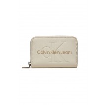 CALVIN KLEIN JEANS SCULPTED MED ZIP AROUND MONO ΠΟΡΤΟΦΟΛΙ ΓΥΝΑΙΚΕΙΟ EGGSHELL