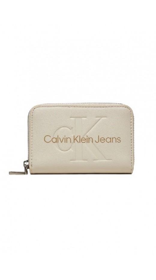 CALVIN KLEIN JEANS SCULPTED MED ZIP AROUND MONO ΠΟΡΤΟΦΟΛΙ ΓΥΝΑΙΚΕΙΟ EGGSHELL