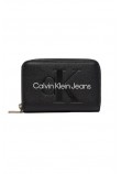 CALVIN KLEIN JEANS SCULPTED MED ZIP AROUND MONO ΠΟΡΤΟΦΟΛΙ ΓΥΝΑΙΚΕΙΟ BLACK