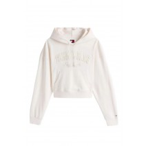 TOMMY JEANS BOXY CRP GMD VARSITY HOODIE ΦΟΥΤΕΡ ΜΠΛΟΥΖΑ ΓΥΝΑΙΚΕΙΑ IVORY