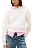 TOMMY JEANS BOXY CRP GMD VARSITY HOODIE ΦΟΥΤΕΡ ΜΠΛΟΥΖΑ ΓΥΝΑΙΚΕΙΑ IVORY