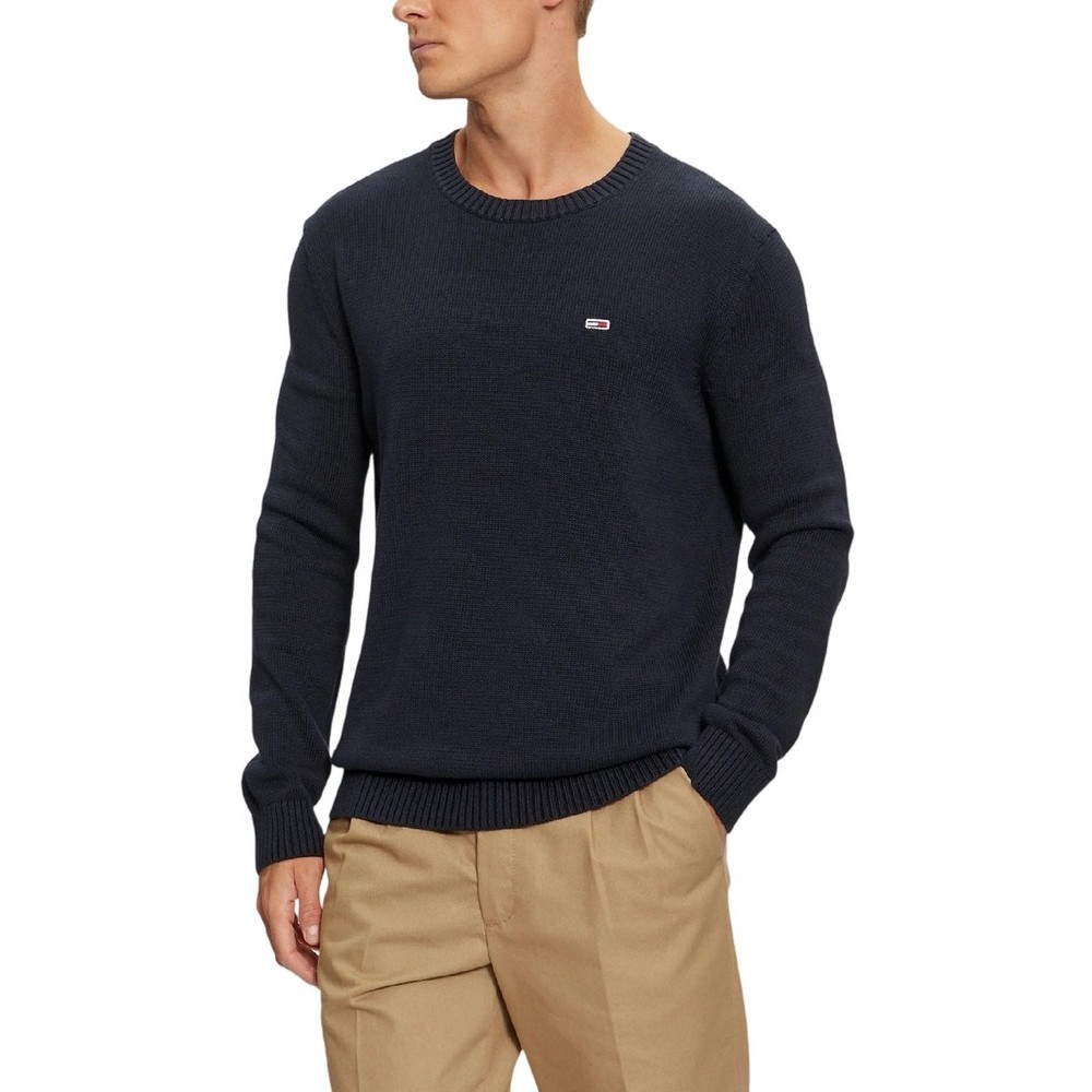 TOMMY JEANS SLIM ESSNTLS C-NECK SWEATER ΜΠΛΟΥΖΑ ΠΛΕΚΤΗ ΑΝΔΡΙΚΗ DARK NAVY