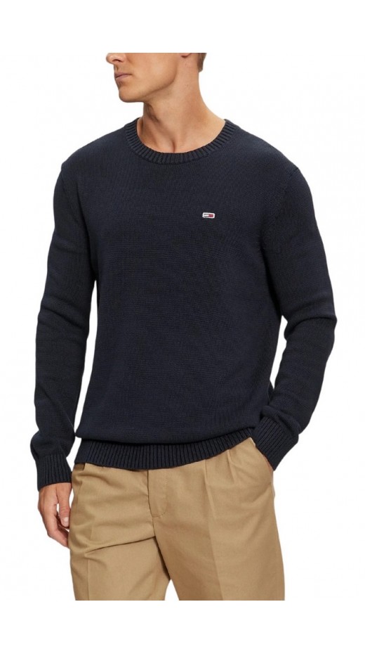 TOMMY JEANS SLIM ESSNTLS C-NECK SWEATER ΜΠΛΟΥΖΑ ΠΛΕΚΤΗ ΑΝΔΡΙΚΗ DARK NAVY