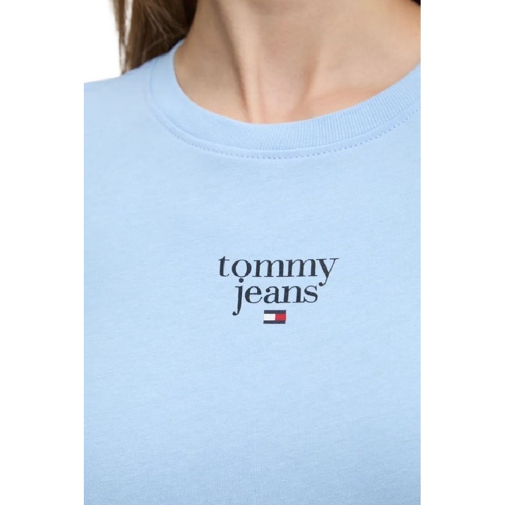 TOMMY JEANS  SLIM ESSENTIAL LOGO1 TEE T-SHIRT ΜΠΛΟΥΖΑ ΓΥΝΑΙΚΕΙΑ CIEL